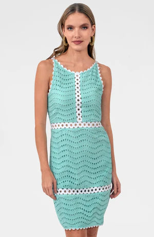 Rikki Turquoise Eyelet & Ric Rac Dress