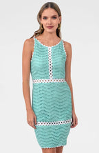 Rikki Turquoise Eyelet & Ric Rac Dress