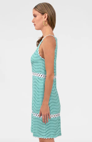 Rikki Turquoise Eyelet & Ric Rac Dress
