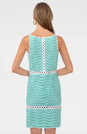 Rikki Turquoise Eyelet & Ric Rac Dress