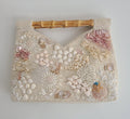 Seashell Beaded Bamboo Top Handle Bag